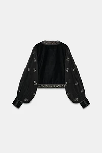 ZW COLLECTION LIMITED EDITION EMBROIDERED CROPPED JACKET