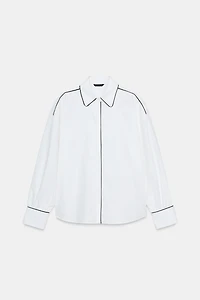 CONTRAST TRIM POPLIN SHIRT