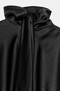 SHORT SATIN FOULARD DRESS