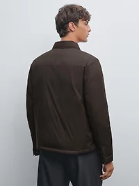 Water-repellent ultra lightweight down blend jacket