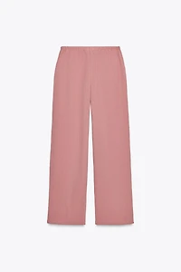 WRINKLE EFFECT WIDE LEG PANTS