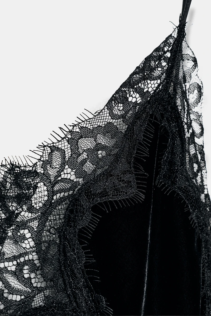 ROBE EN VELOURS AVEC DENTELLE ZW COLLECTION