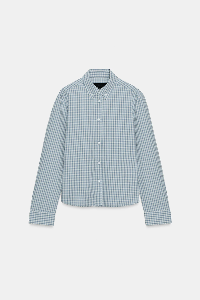 FITTED PLAID SHIRT