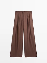 100% wool darted trousers