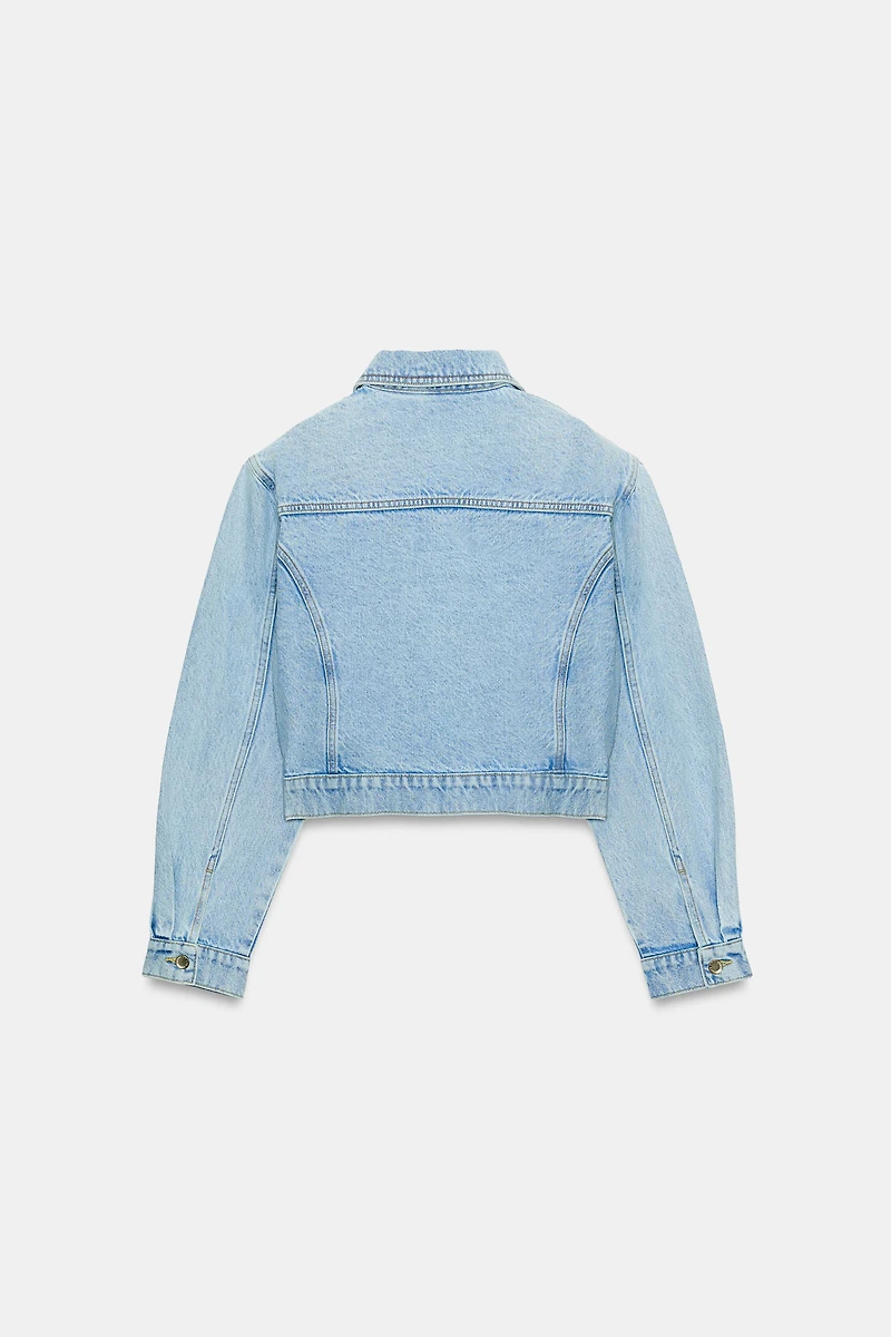 BLOUSAON COURT DENIM ÉPAULETTES Z1975
