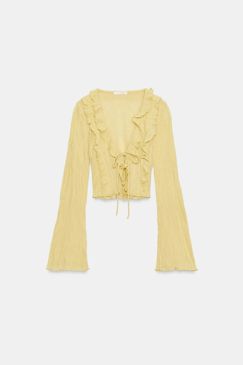 RUFFLED TIE TOP