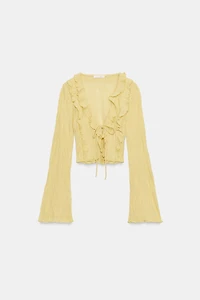 RUFFLED TIE TOP