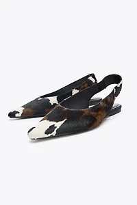 LEATHER SLINGBACK BALLET FLATS