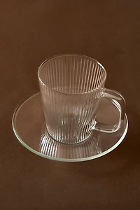 BOROSILICATE GLASS COFFEE CUP AND SAUCER