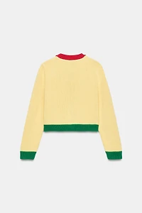 GILET EN MAILLE COLOR BLOCK