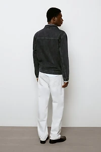 Straight-leg denim-effect pants