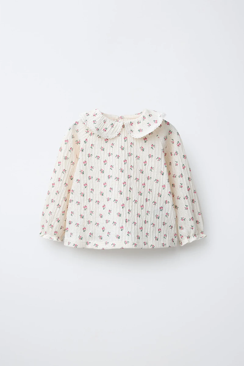 TEXTURED FLORAL T-SHIRT