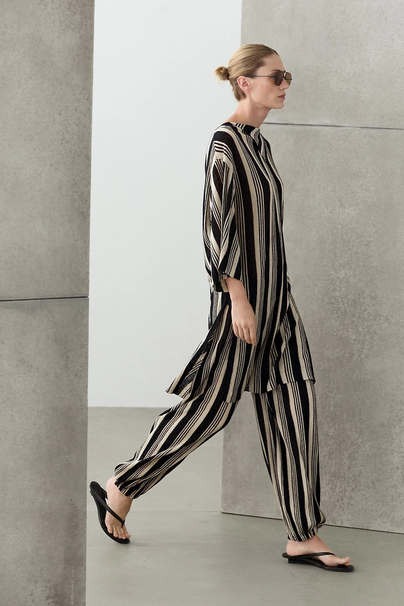 Striped sarouel co-ord pants