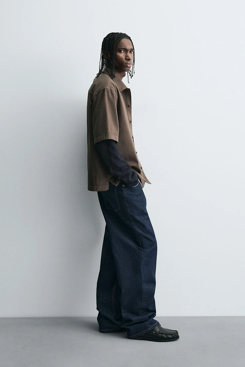 EMBROIDERED TEXTURED OVERSHIRT
