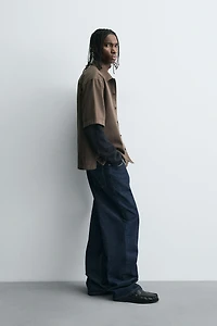 EMBROIDERED TEXTURED OVERSHIRT