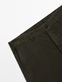 100% linen Bermuda shorts