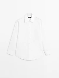 100% cotton poplin shirt with shoulder detail