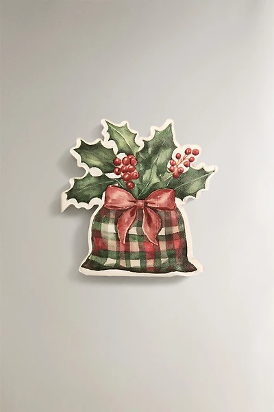SET OF CHRISTMAS HOLLY LEAF PAPER NAPKINS (SET OF 20)