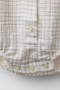 CHECK COTTON GAUZE BODYSUIT