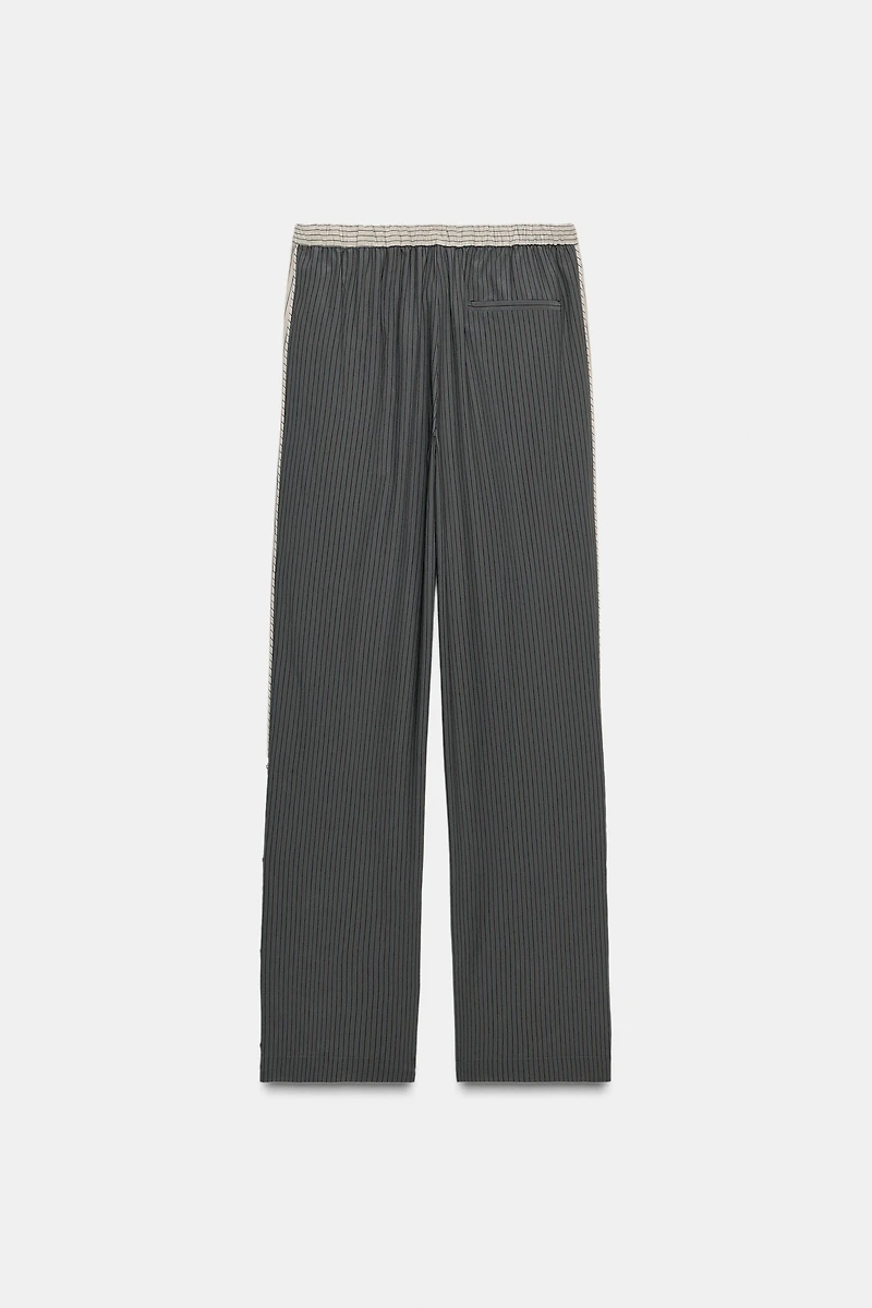 STRIPED VISCOSE BLEND PANTS