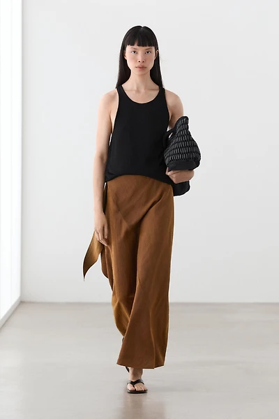 Midi skirt with pareo tie detail