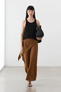 Midi skirt with pareo tie detail