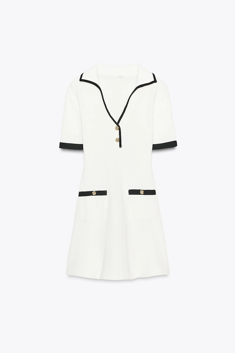 ROBE CÔTELÉE BOUTONS MÉTALLIQUES