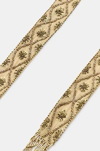 BEADED FRINGED BANDANA