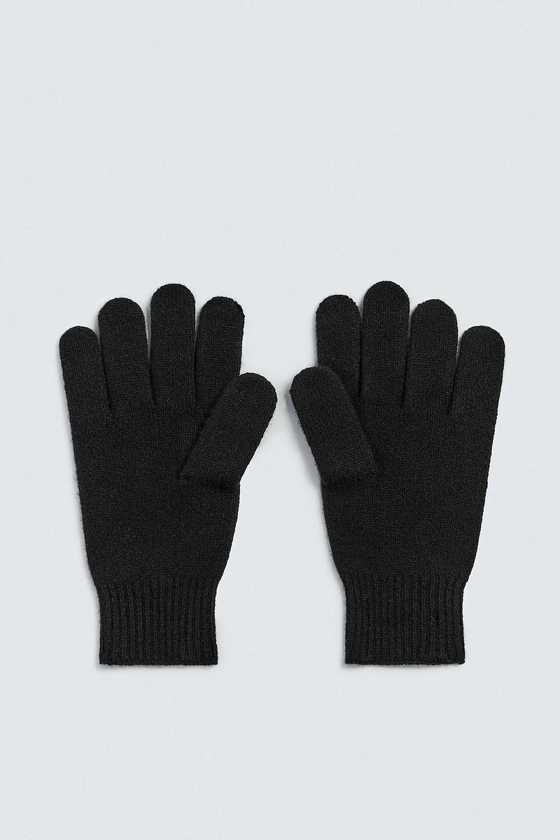 WOOL-CASHMERE KNIT GLOVES