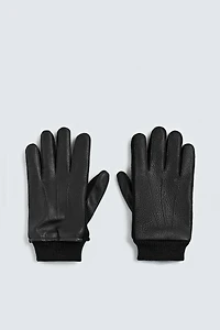 CONTRASTING LEATHER GLOVES