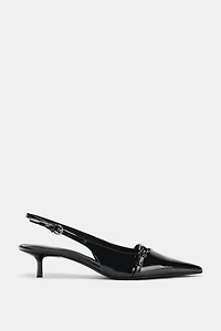 CHAUSSURES OUVERTES À L'ARRIÈRE TALONS KITTEN EN EFFET VERNI