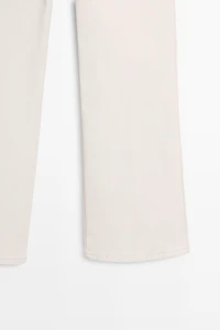 Pantalon flare taille moyenne enduit