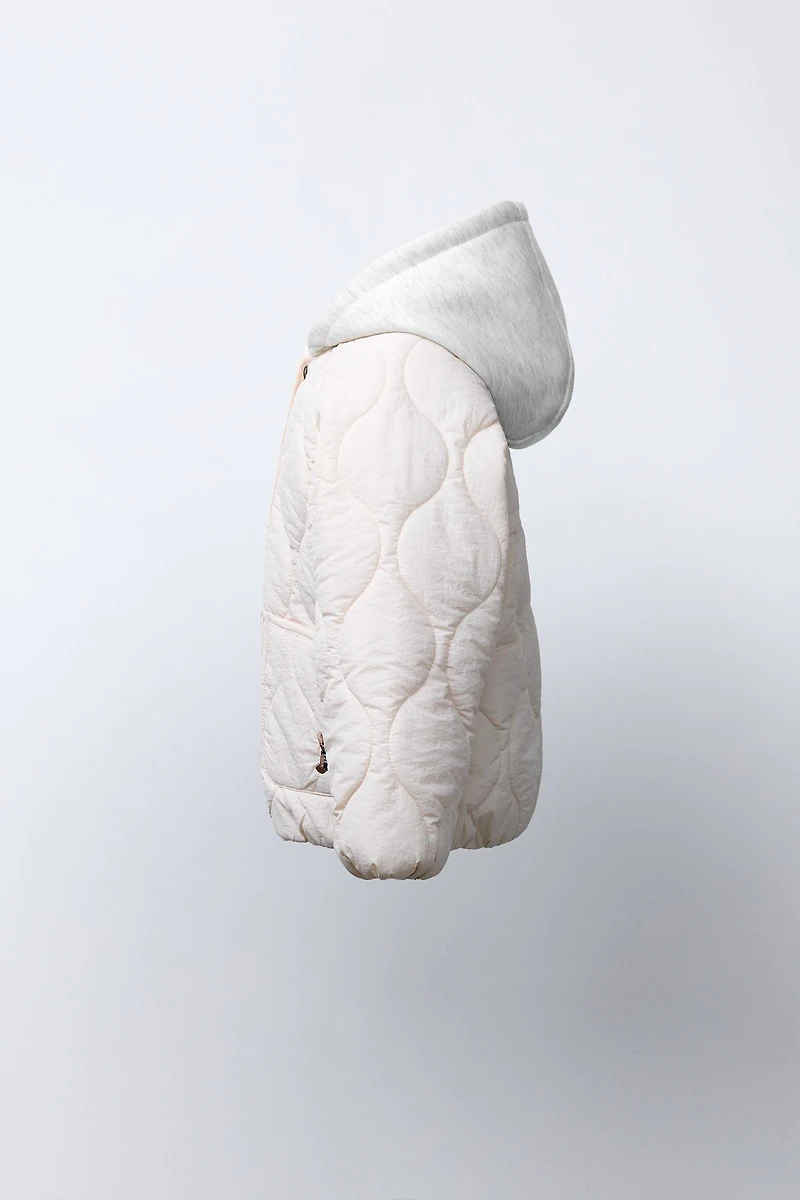 VESTE REMBOURRÉE À CAPUCHE OURS BRODÉ