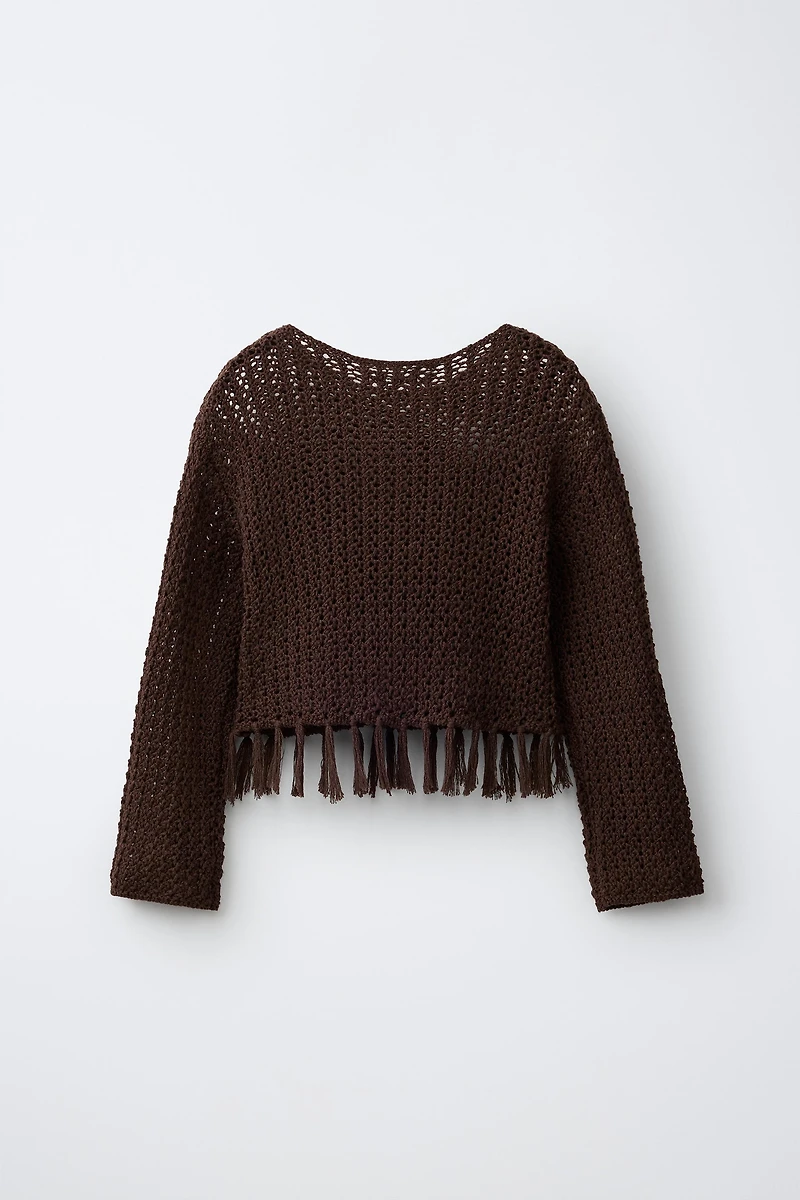 FRINGED KNIT JUMPER