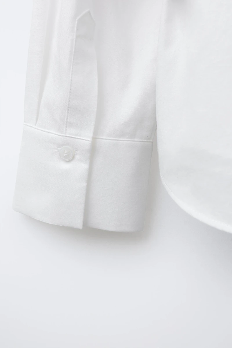 POPLIN SHIRT WITH KNITTED VEST AND VELVET BOWS