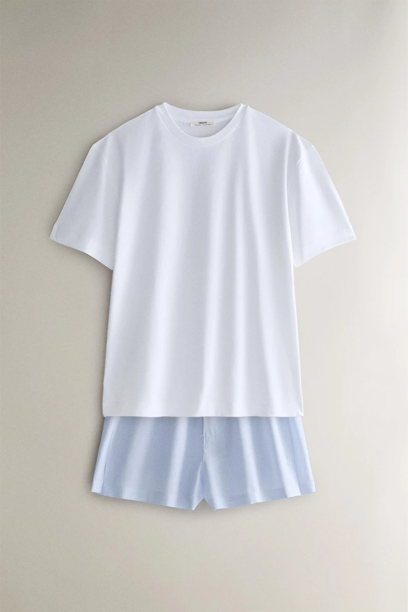 CHECKERED T-SHIRT AND SHORTS SET