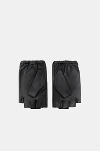 MITAINES COURTES EN CUIR CLOUS ET PIERRES