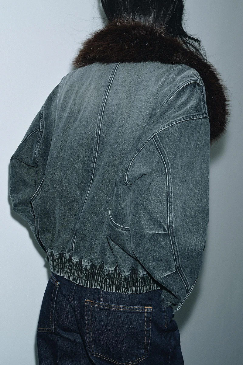 ZW COLLECTION DENIM BOMBER JACKET