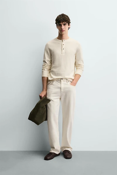 RIBBED STRUCTURE T-SHIRT