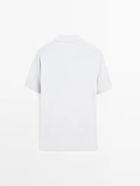 100% cotton textured knit polo shirt