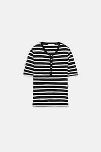 LINEN BUTTON T-SHIRT