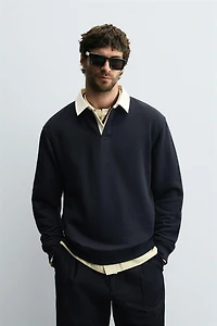 SWEAT POLO COL CONTRASTÉ