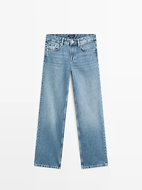 Low-rise straight-leg jeans