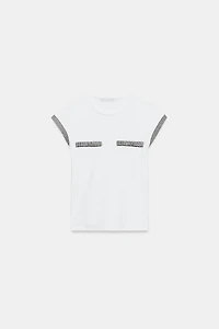 TRIM DETAIL BUTTON T-SHIRT