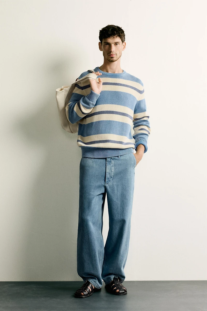 WASHED STRIPED JACQUARD REGULAR FIT JUMPER