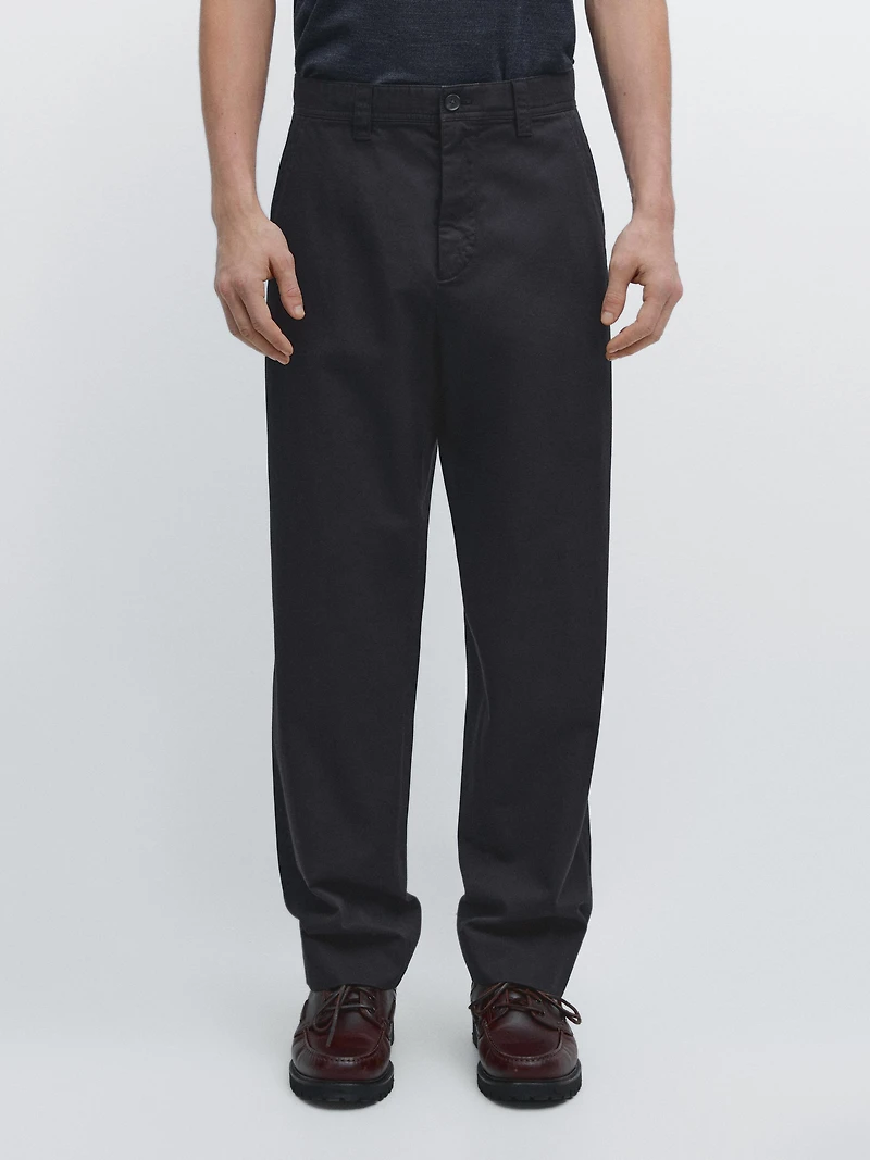 Pantalon relaxed fit en coton