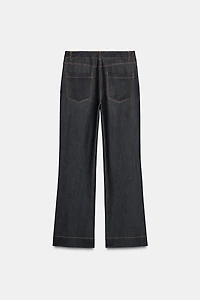 PANTS WITH SEAM AND CONTRASTING TOPSTITCHING
