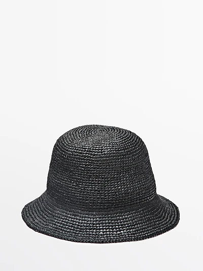 Raffia bucket hat