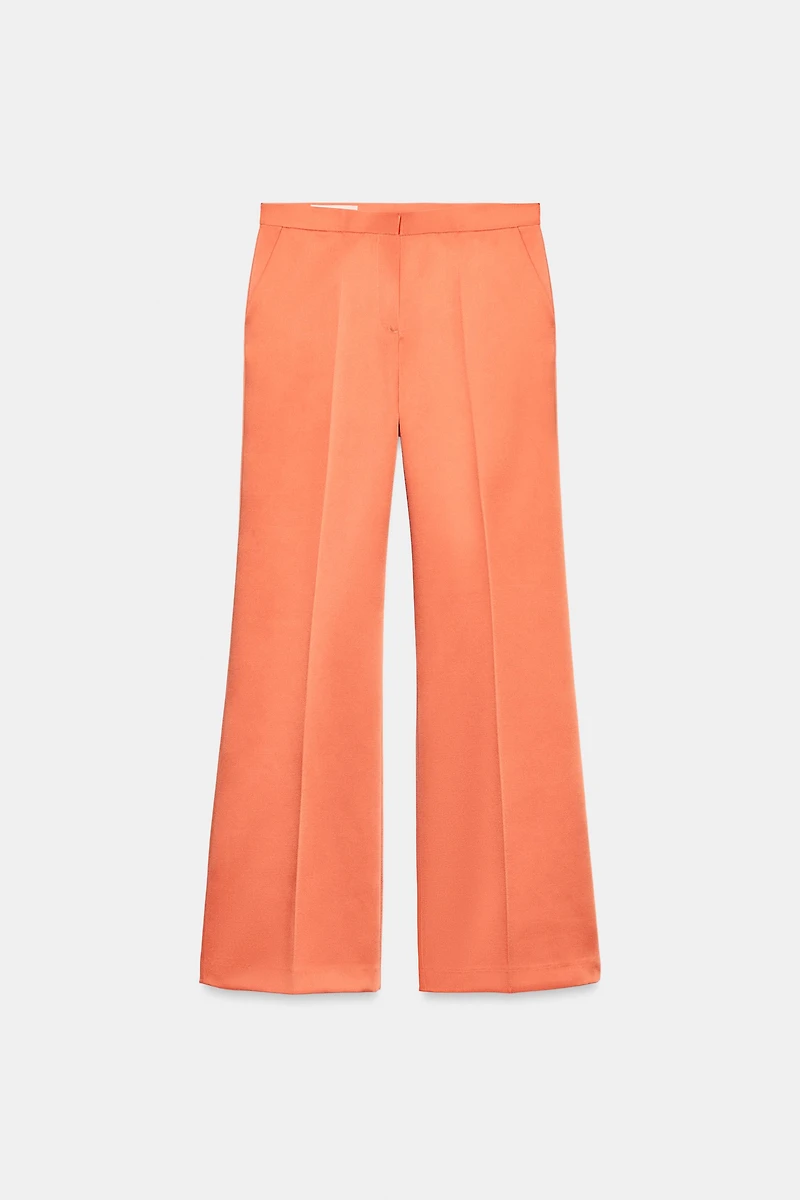 SATIN STRAIGHT-LEG TROUSERS
