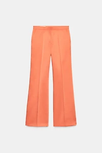 SATIN STRAIGHT-LEG TROUSERS